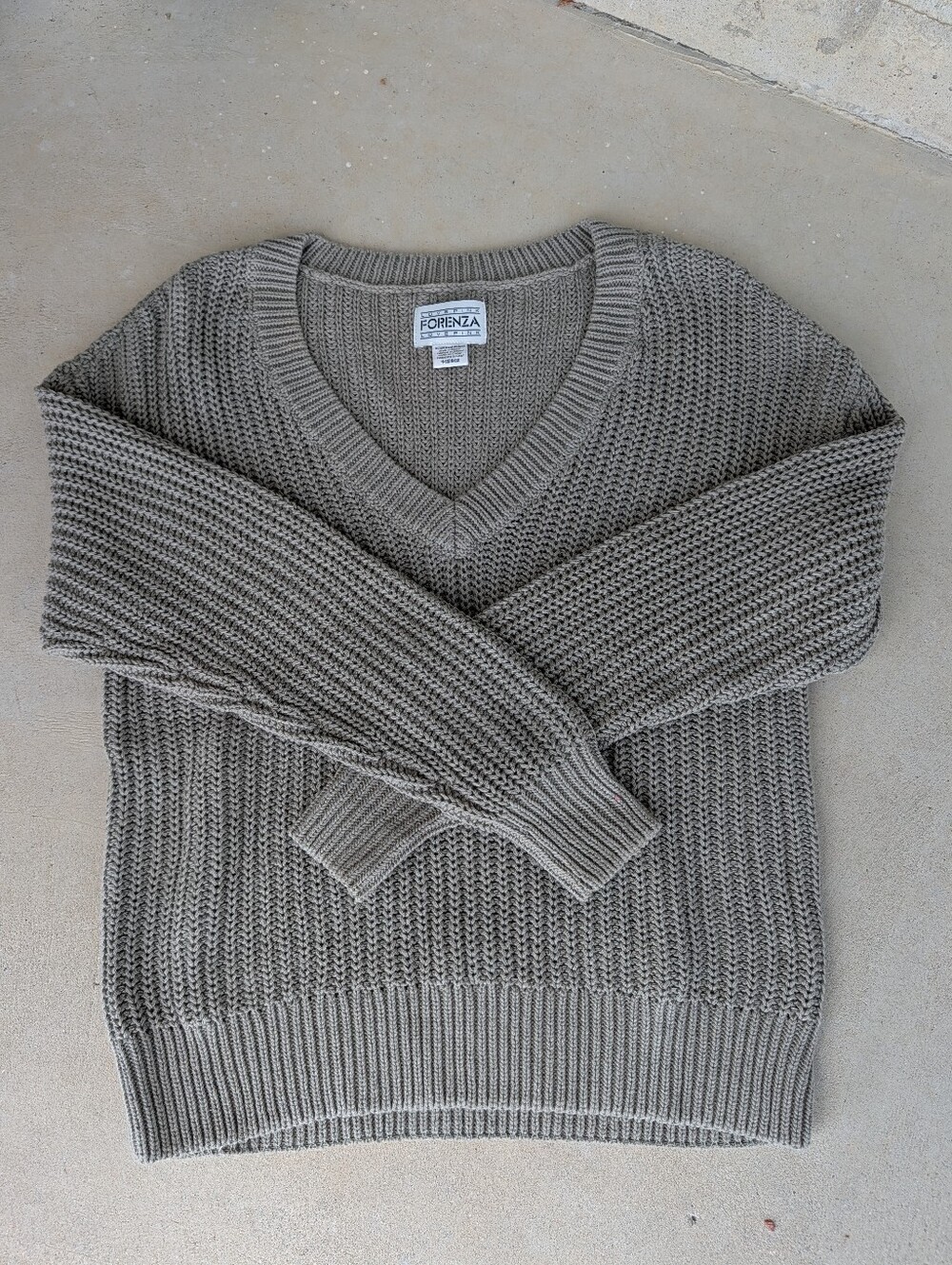 💚NWOT PINK x Forenza Love Pink V-Neck Pullover Knit Long Sleeve Cotton Sweater